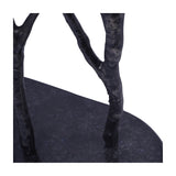 Close-up of the Libra Interiors Aluminium Branch and Bird Floor Sculpture base, showing matt black cast aluminium branches rising from a heavy oval foot.