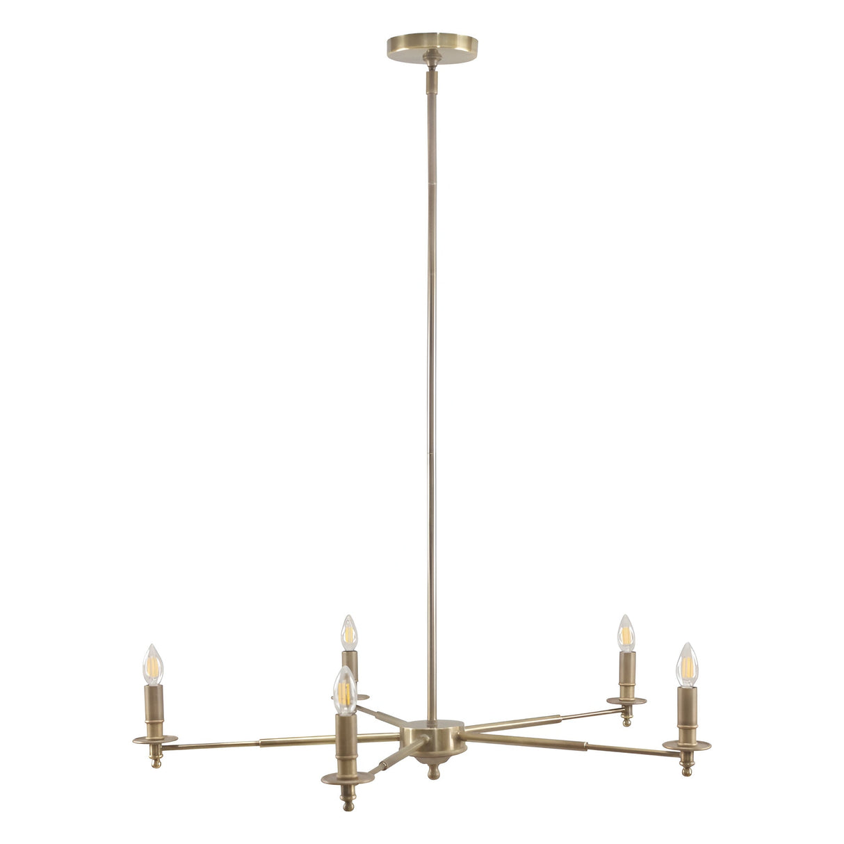 Blythe 5 Light Chandelier - Antique Brass