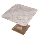 Morchino Marble Side Table 55cm - White & Bronze