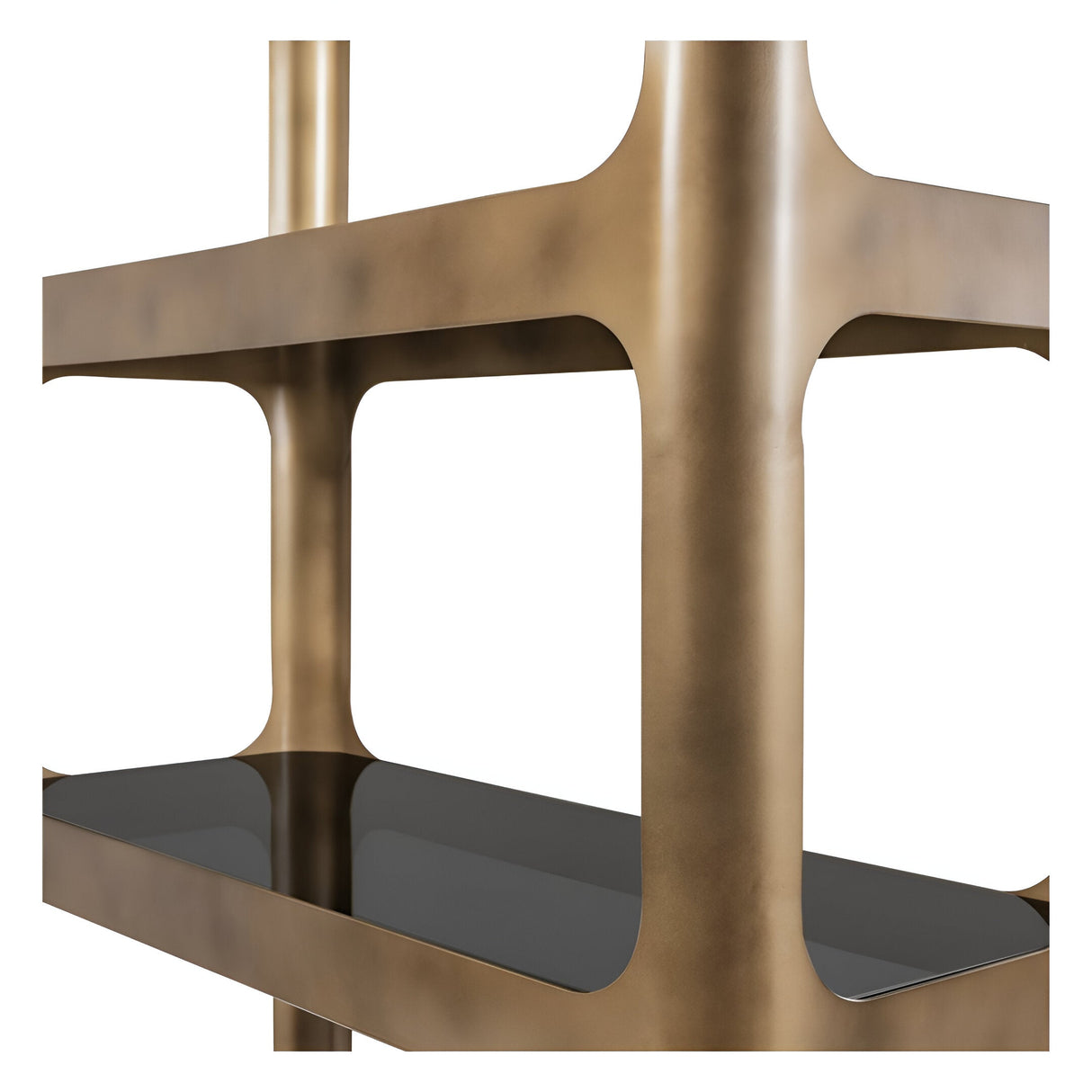 Thorpe Metal & Glass Shelving Unit - Dark Smoked Gold