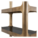 Thorpe Metal & Glass Shelving Unit - Dark Smoked Gold