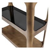 Thorpe Metal & Glass Shelving Unit - Dark Smoked Gold