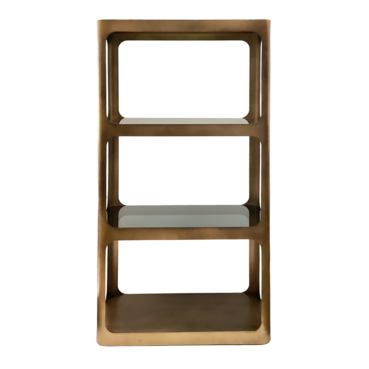 Thorpe Metal & Glass Shelving Unit - Dark Smoked Gold