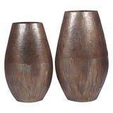 Southwold Textured Oval Vase 80cm - Antique Brass