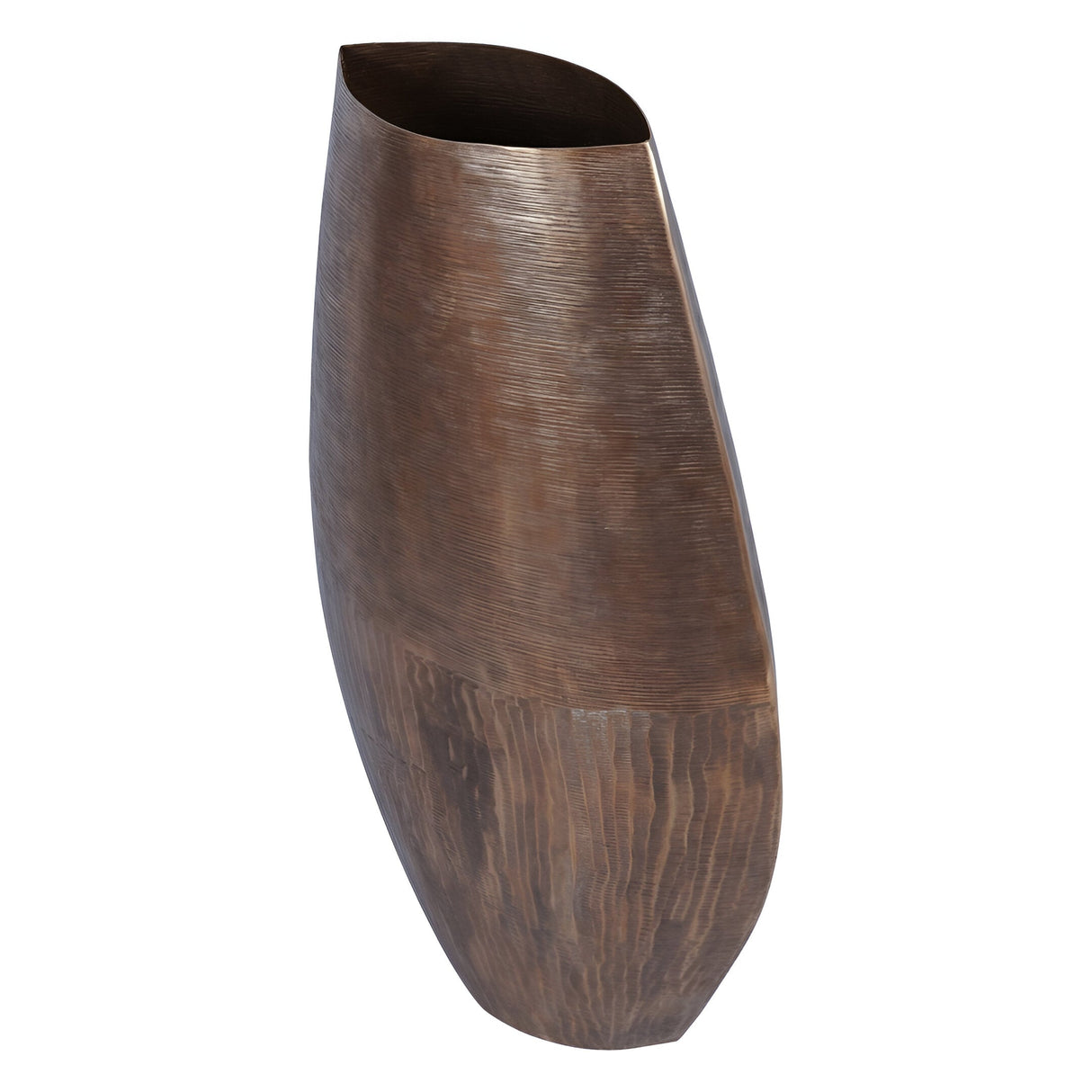 Southwold Textured Oval Vase 100cm - Antique Brass