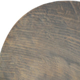 Close-up of the Libra Interiors Round Textured Aluminium Wall Art in antique brass, showing the rippled concave surface and fine hand-applied line detailing.