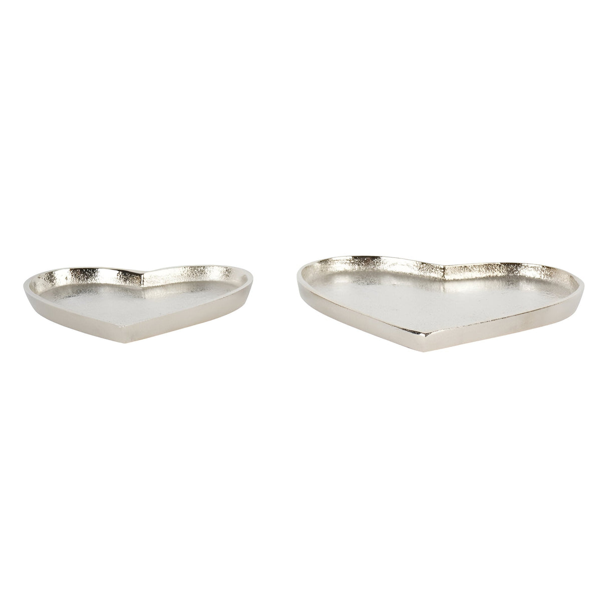 Esme Heart Set of 2 Plates - Silver