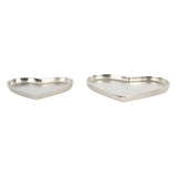 Esme Heart Set of 2 Plates - Silver