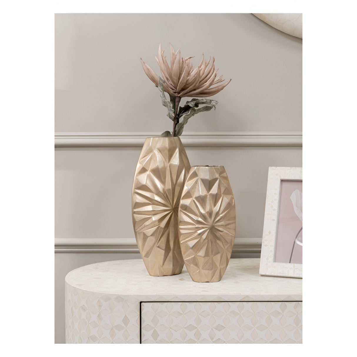 Hatton Cast Aluminium Vase 40cm - Gold