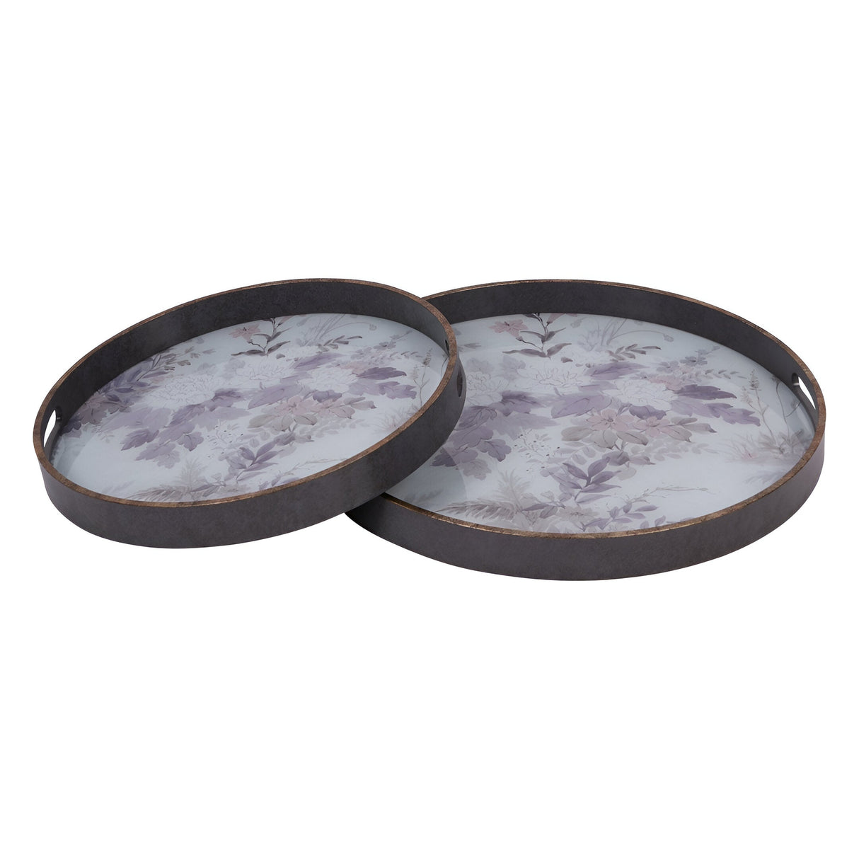 Laura Ashley Linlithgow Set of 2 Trays - Purple & White