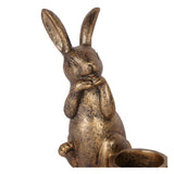 Laura Ashley Set of 2 Rabbit Tealight Holders - Antique Gold
