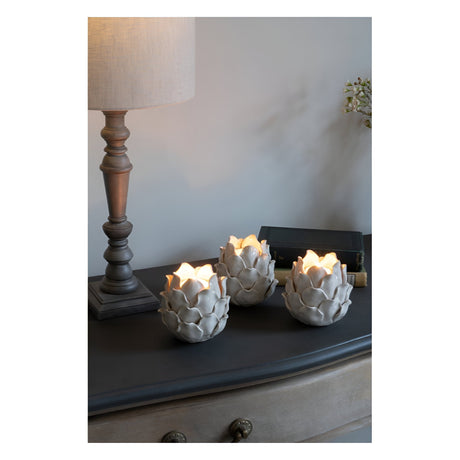 Laura Ashley Set of 3 Larkhill Artichoke Tealight Holders - Off White