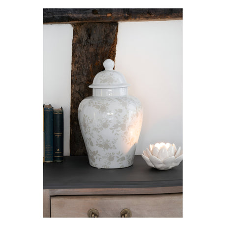 Laura Ashley Westbourne Ginger Jar 36cm - White