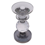 Laura Ashley Kersey Glass Candle Holder 19.5cm - Grey