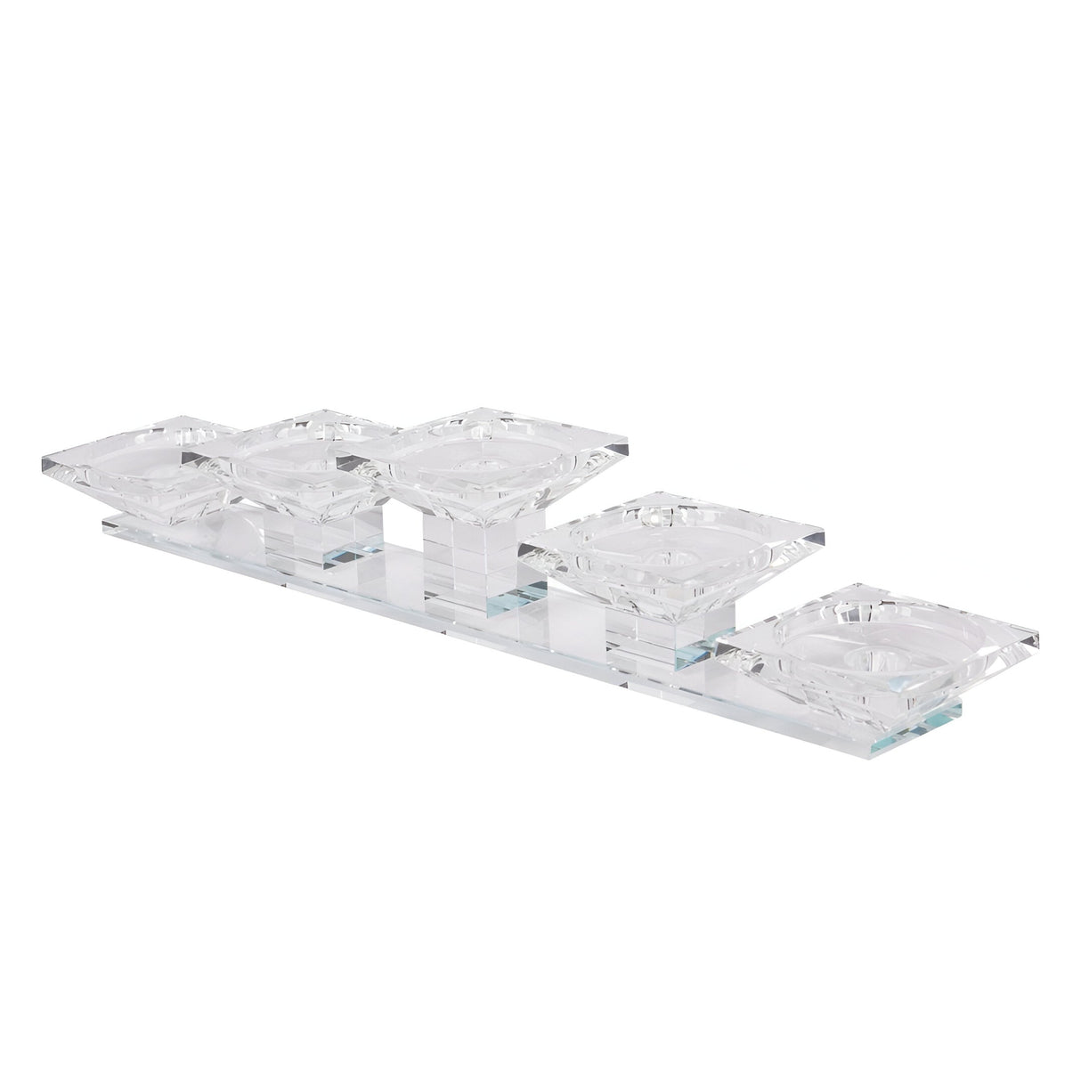 Laura Ashley Morcott 5 Head Glass Pillar Holder - Clear