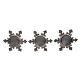 Laura Ashley Set of 3 Small Festive Snowflake Tealight Holders -Silver