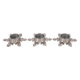 Laura Ashley Set of 3 Small Festive Snowflake Tealight Holders -Silver