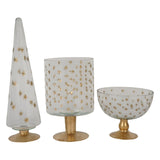Laura Ashley Stars Glass Hurricane - Gold