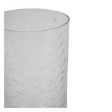 Laura Ashley Medium Glass Cut Hurricane - Clear