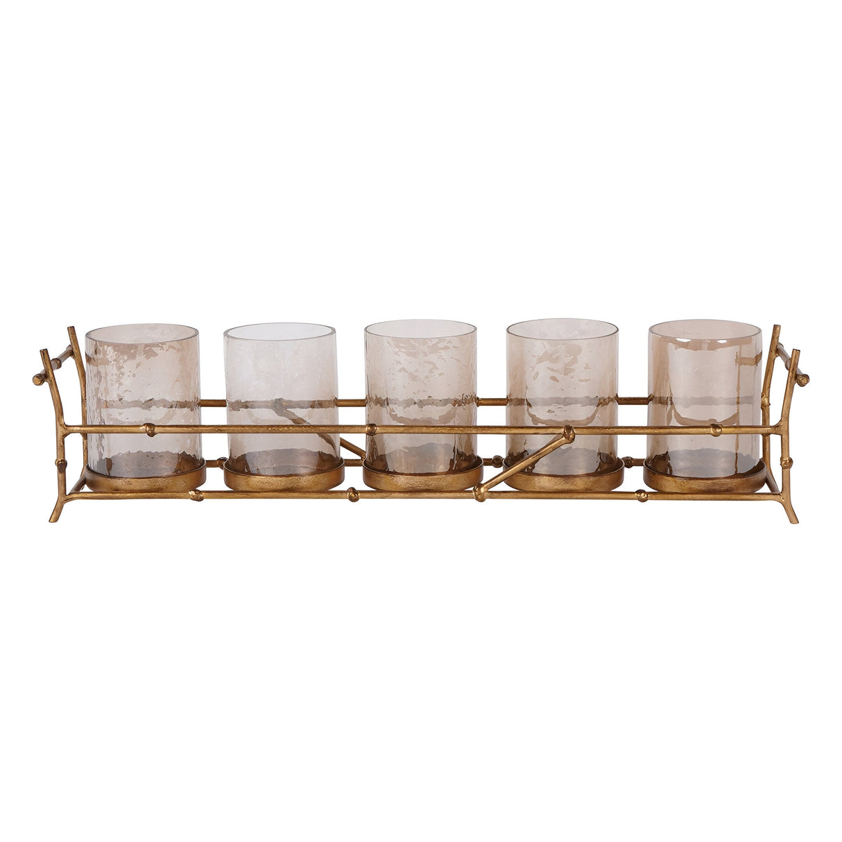Laura Ashley Astaire Bamboo 5 Light Hurricane - Gold