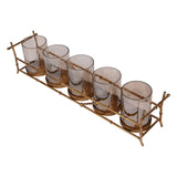 Laura Ashley Astaire Bamboo 5 Light Hurricane - Gold