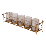 Laura Ashley Astaire Bamboo 5 Light Hurricane - Gold