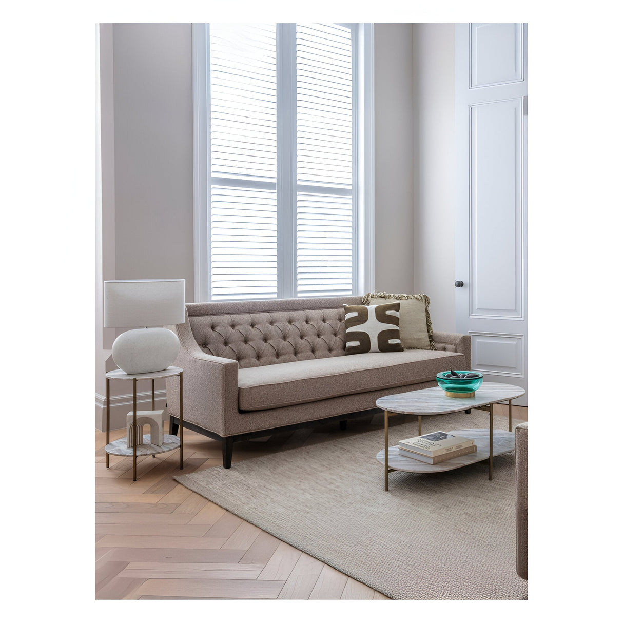 Toronto Marble Top & Base Side Table - Grey