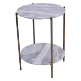 Toronto Marble Top & Base Side Table - Grey