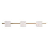 Genoa Iron & Marble 3-Hook Wall Hanger - White & Gold