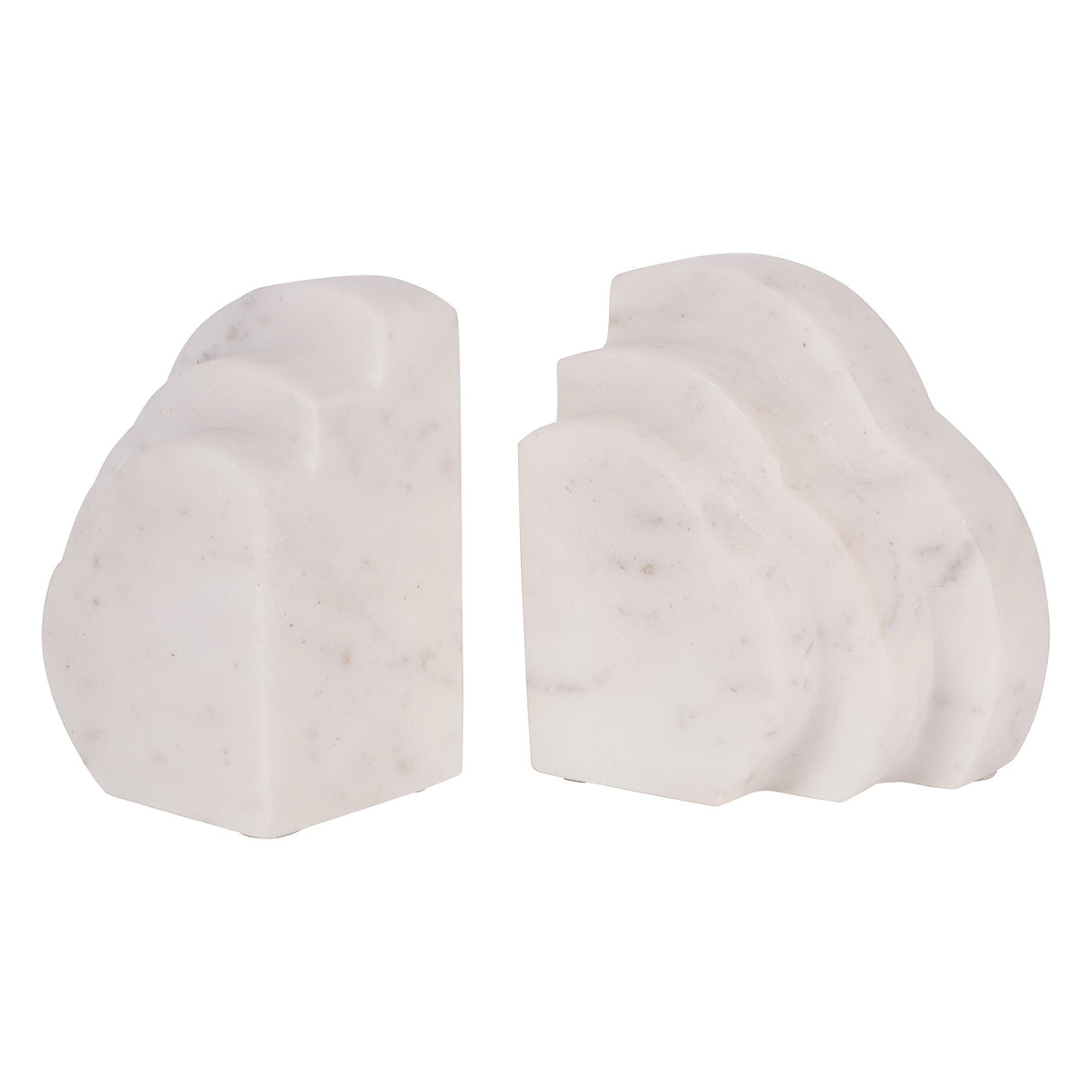 Genoa Marble Cloud Bookends - White
