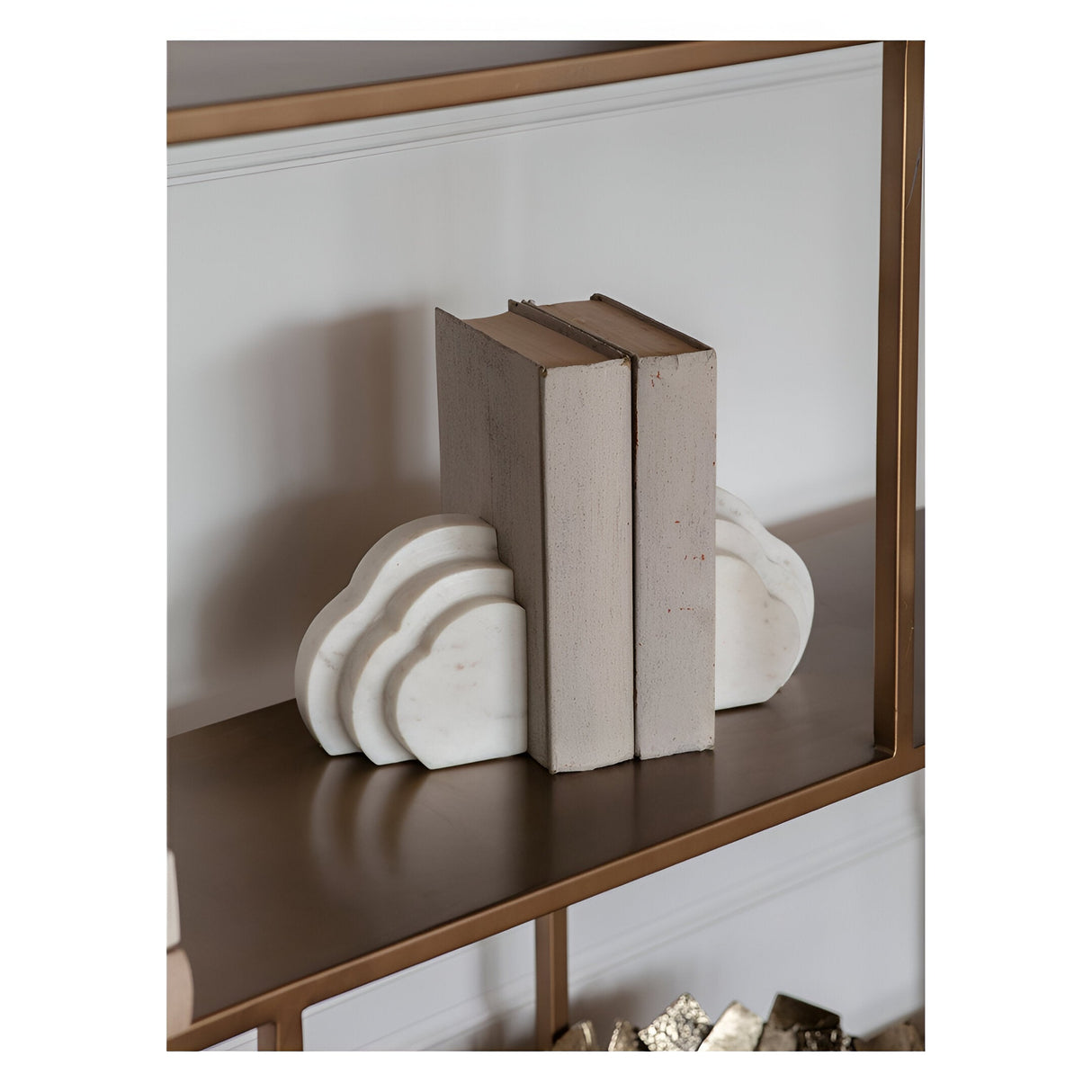Genoa Marble Cloud Bookends - White