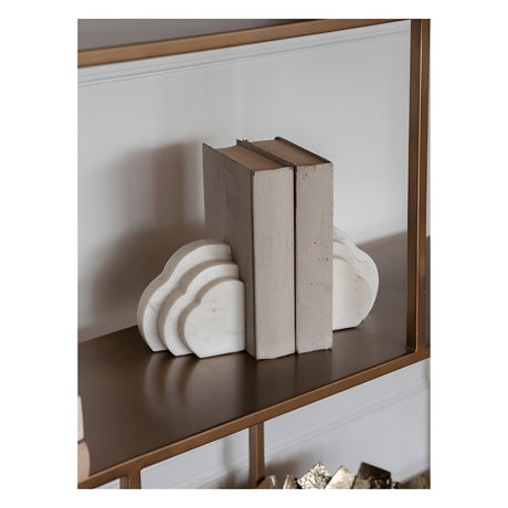 Genoa Marble Cloud Bookends - White