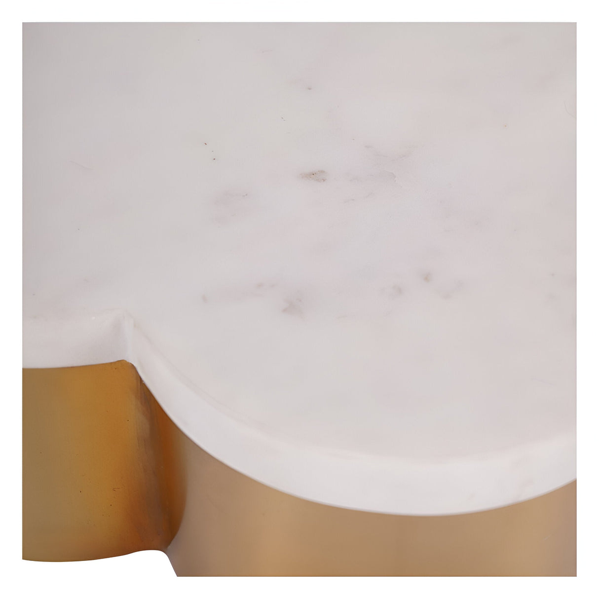Genoa Steel Box With Marble Lid - Brass & White