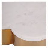 Genoa Steel Box With Marble Lid - Brass & White