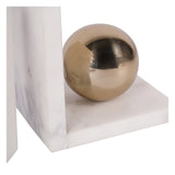 Genoa Marble Bookends - White & Brass