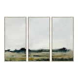 Distant Fields Landscape Set of 3 Framed Wall Art - 60x120cm
