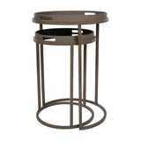 Removable Tray Top Nesting Side Tables – Taupe