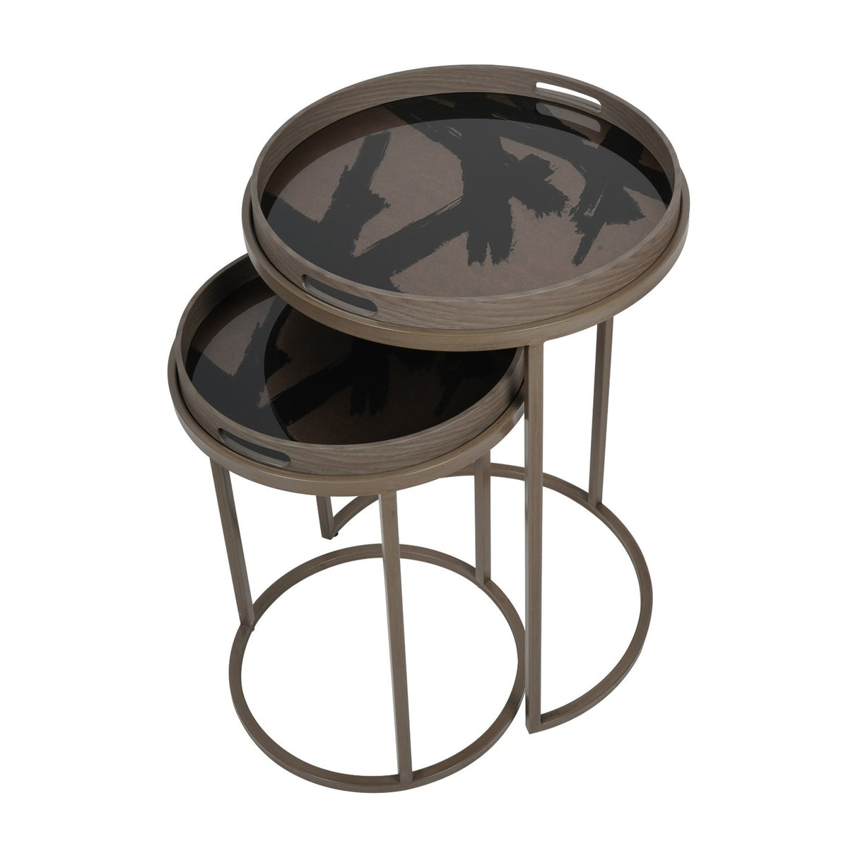 Removable Tray Top Nesting Side Tables – Taupe
