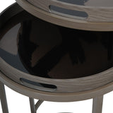 Removable Tray Top Nesting Side Tables – Taupe