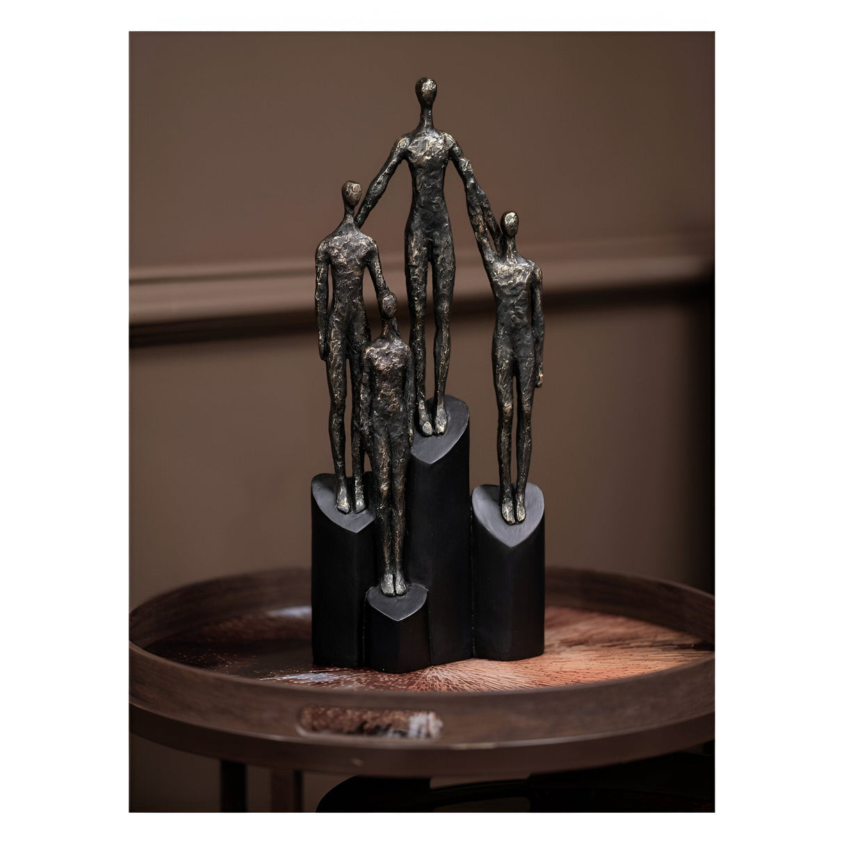 Abstract Family Figurine On Hearts Plinth - 41.5cm