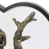 Close-up of Libra Interiors Antique Bronze Couple LED Lighting Accessory showing the resin tree branch detail and slim matt black heart frame.