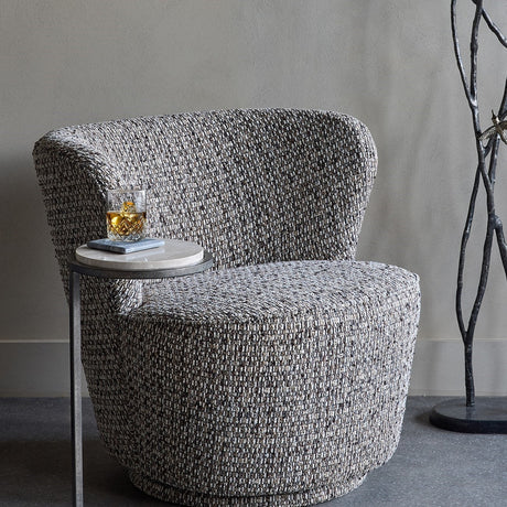 Textured Swivel Accent Armchair – Mocha