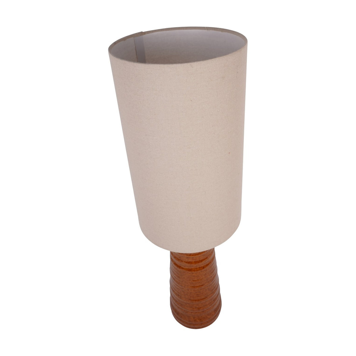Ribbed Ceramic Terracotta Table Lamp