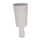 Ribbed Ceramic Tall Table Lamp – White