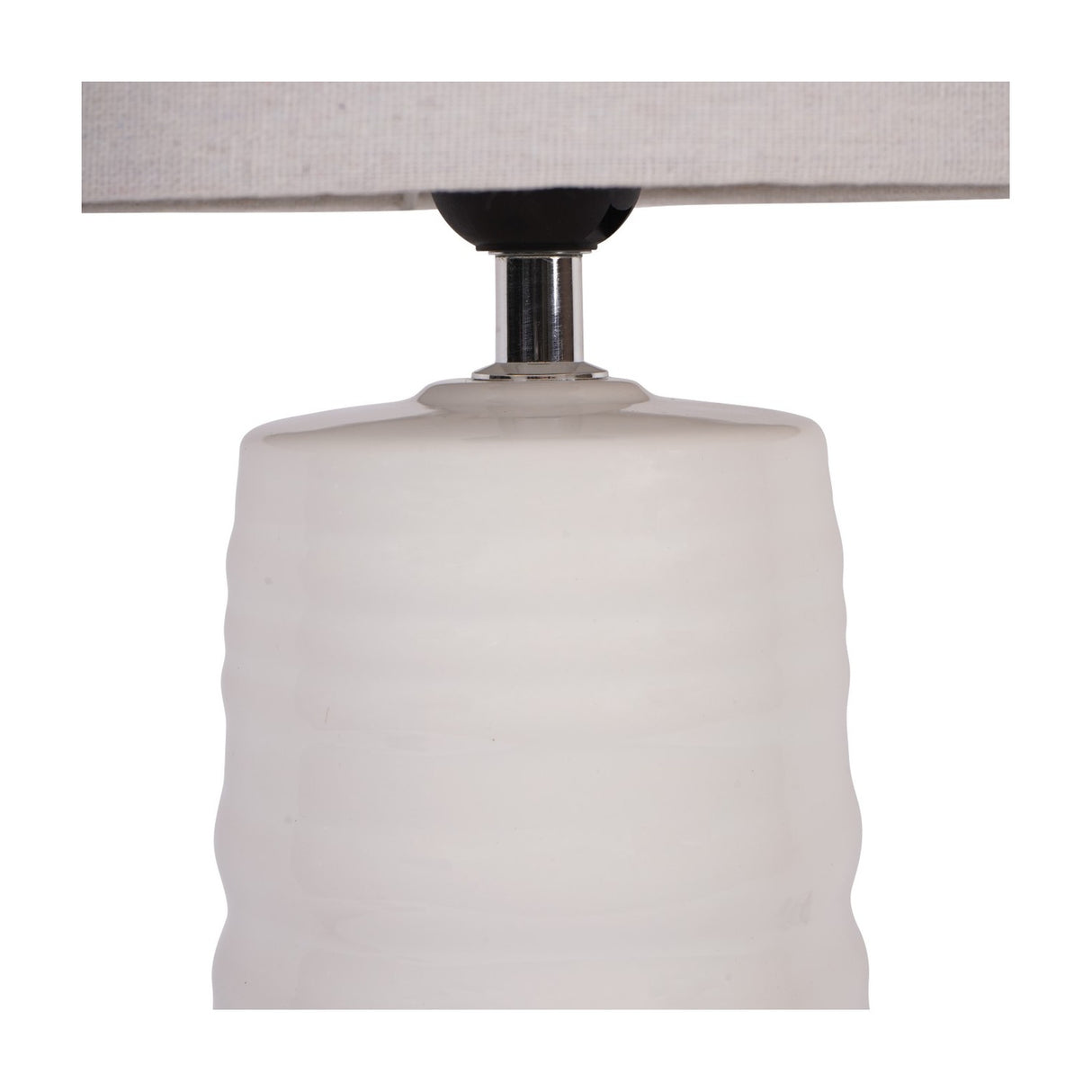 Ribbed Ceramic Tall Table Lamp – White