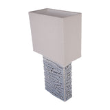 Textured Ceramic Rectangular Table Lamp – Blue