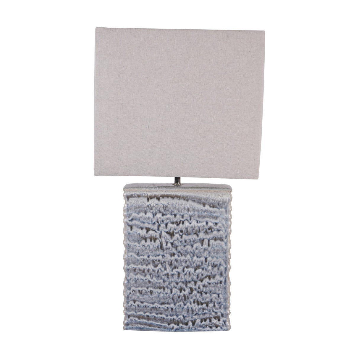 Textured Ceramic Rectangular Table Lamp – Blue