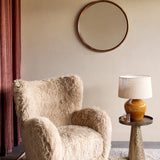 Glazed Ceramic Hessian Shade Table Lamp – Brown