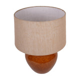 Glazed Ceramic Hessian Shade Table Lamp – Brown