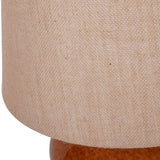 Glazed Ceramic Hessian Shade Table Lamp – Brown
